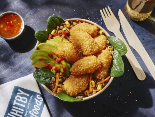 Charred Corn Crispy Salad bowl with Hot Honey Dressing